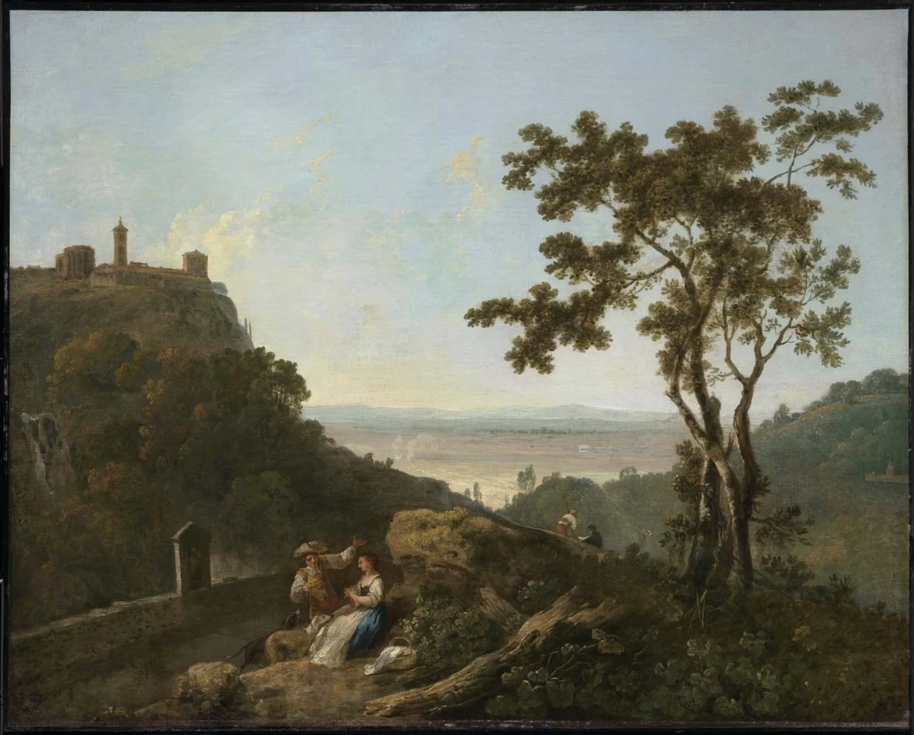 Tivoli e la campagna romana con un uomo e una donna - Museum of Fine Arts, Boston